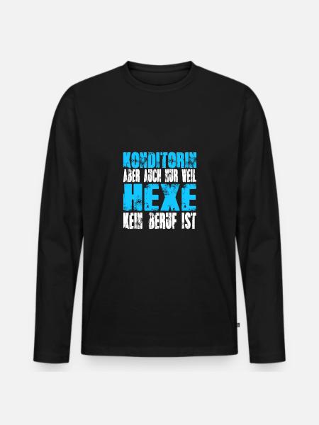 Konditorin statt Hexe - Männer Premium Bio Langarmshirt - Schwarz