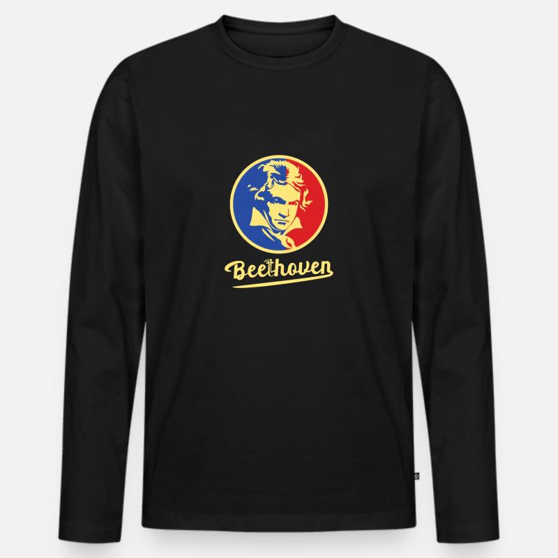 Beethoven Bonn - Männer Premium Bio Langarmshirt - Schwarz