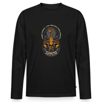 Art Scorpion unique - T-shirt manches longues Premium bio Homme - noir - Devant - Nico (187cm)