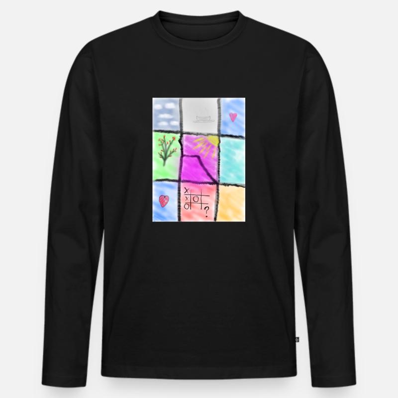 Fensterkunst - Männer Premium Bio Langarmshirt - Schwarz