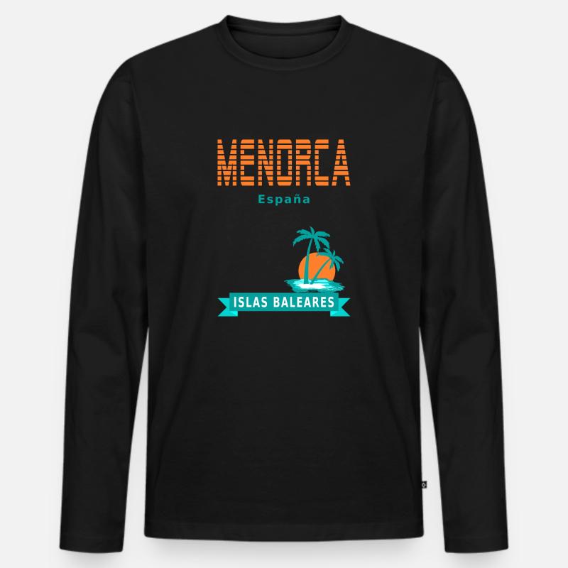 Menorca - Islas Baleares - Spanien - Männer Premium Bio Langarmshirt - Schwarz