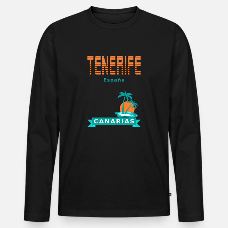 Teneriffa - Spanien - Männer Premium Bio Langarmshirt - Schwarz