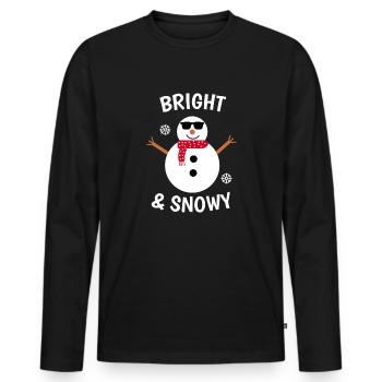 Bright and snowy winter snowman - Men's Premium Organic Long Sleeve Shirt - black - Front - Nico (187cm)