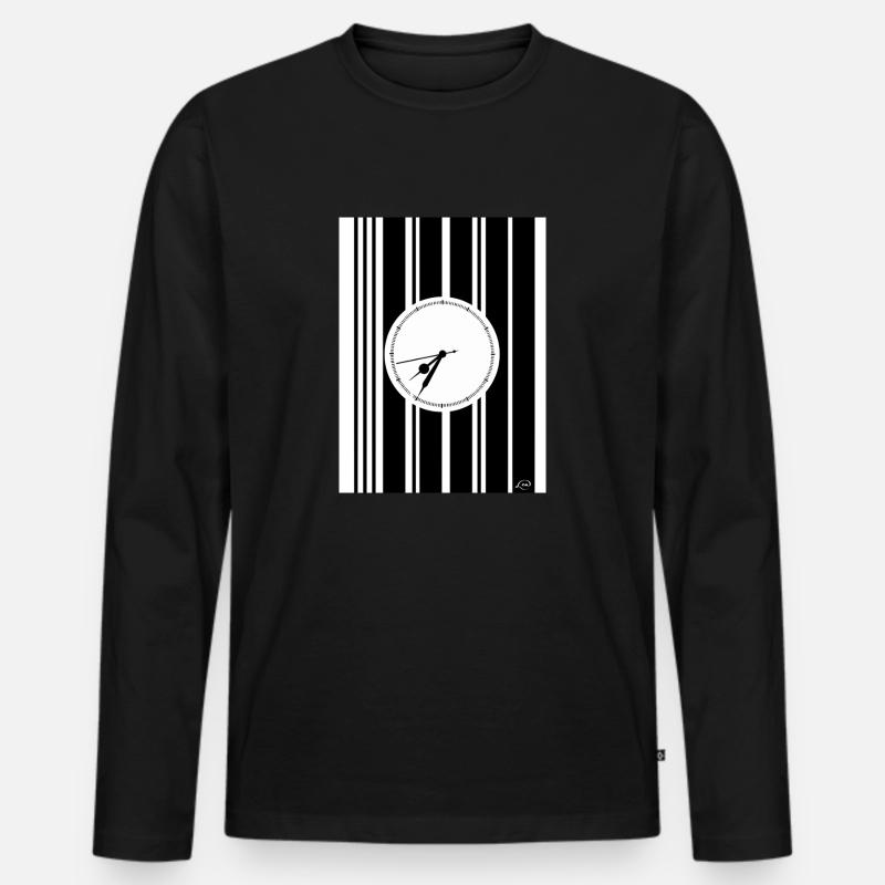 BLEIBEN - Männer Premium Bio Langarmshirt - Schwarz