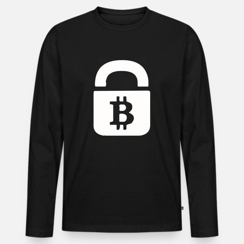 Bitcoin-Block - Männer Premium Bio Langarmshirt - Schwarz