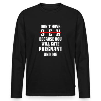 Sex Education Quote - Men's Premium Organic Long Sleeve Shirt - black - Front - Nico (187cm)