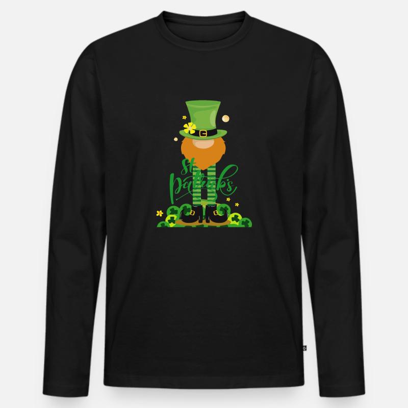 St. Patrick's Day - Männer Premium Bio Langarmshirt - Schwarz