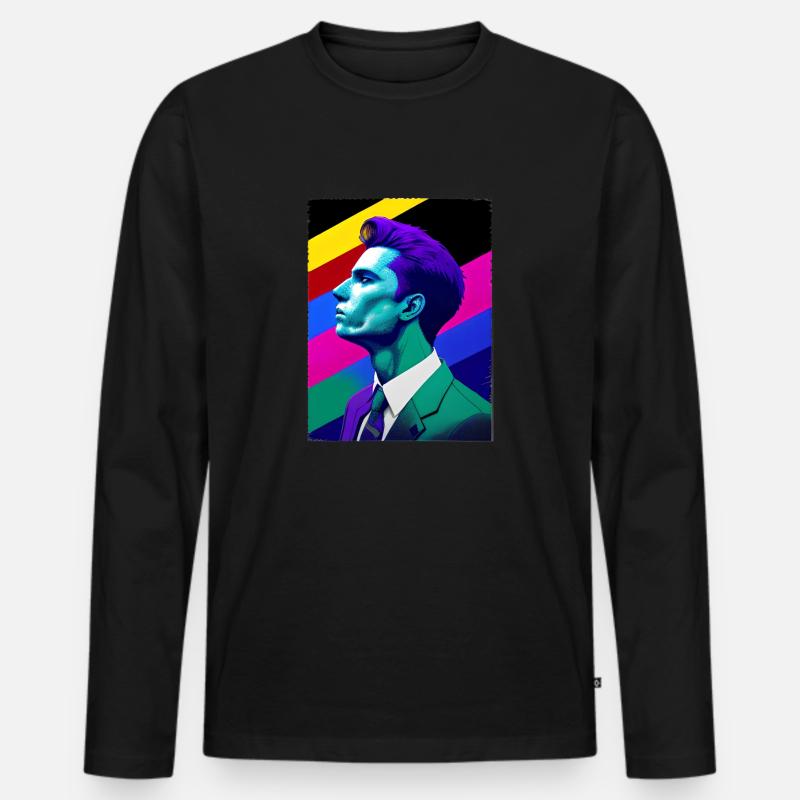 Stand with Pride - Männer Premium Bio Langarmshirt - Schwarz