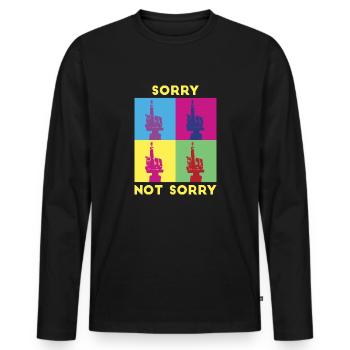 Sorry Not Sorry. Ironic and Funny Design - Men's Premium Organic Long Sleeve Shirt - black - Front - Nico (187cm)