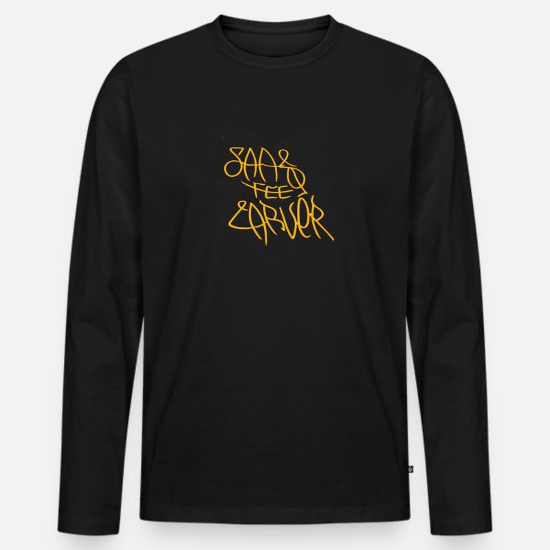 Saas Fee Carver - Männer Premium Bio Langarmshirt - Schwarz