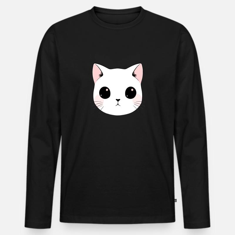 Süßes Kätzchen - Männer Premium Bio Langarmshirt - Schwarz