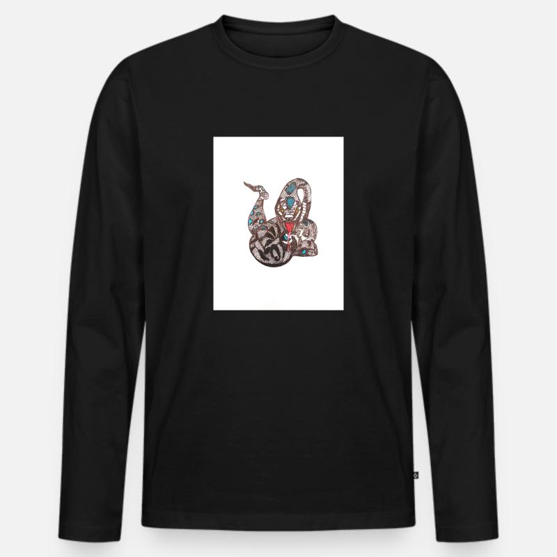 Snake - Männer Premium Bio Langarmshirt - Schwarz