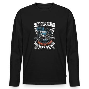 Wächter des Himmels - Männer Premium Bio Langarmshirt - Schwarz - Vorne - Nico (187cm)