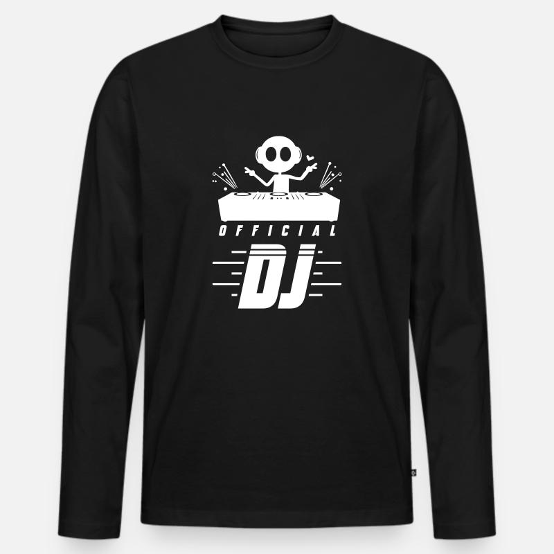 Dj Turntables - Männer Premium Bio Langarmshirt - Schwarz