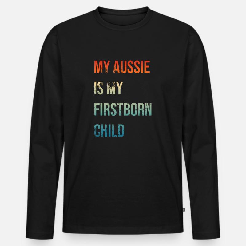 Aussie Firstborn - Männer Premium Bio Langarmshirt - Schwarz