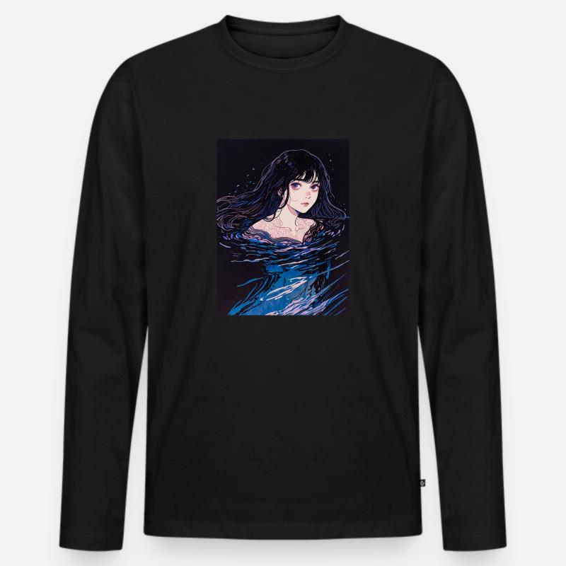 Klage der Gezeiten - Männer Premium Bio Langarmshirt - Schwarz