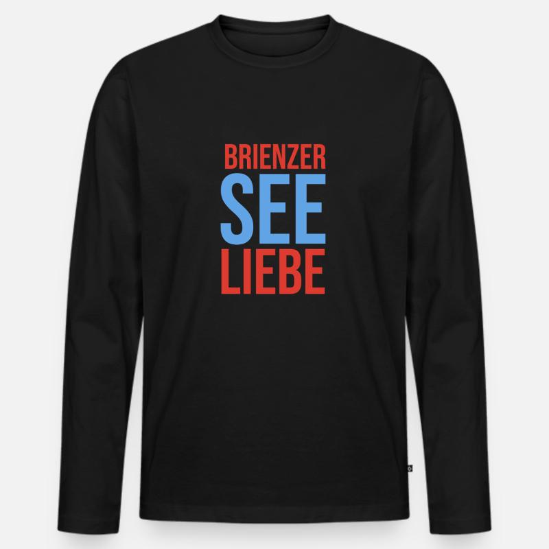 Brienzersee Liebe - Männer Premium Bio Langarmshirt - Schwarz