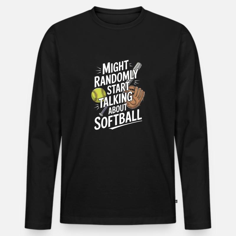 Lustige Softball-Saison Baseball-Pitcher-Catcher - Männer Premium Bio Langarmshirt - Schwarz