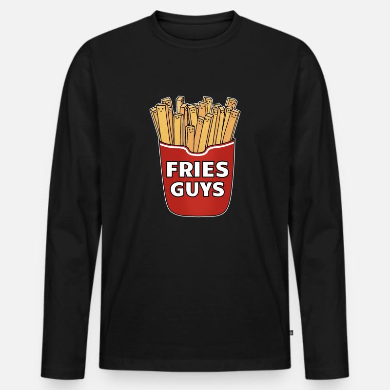 FRIES GUYS - Männer Premium Bio Langarmshirt - Schwarz