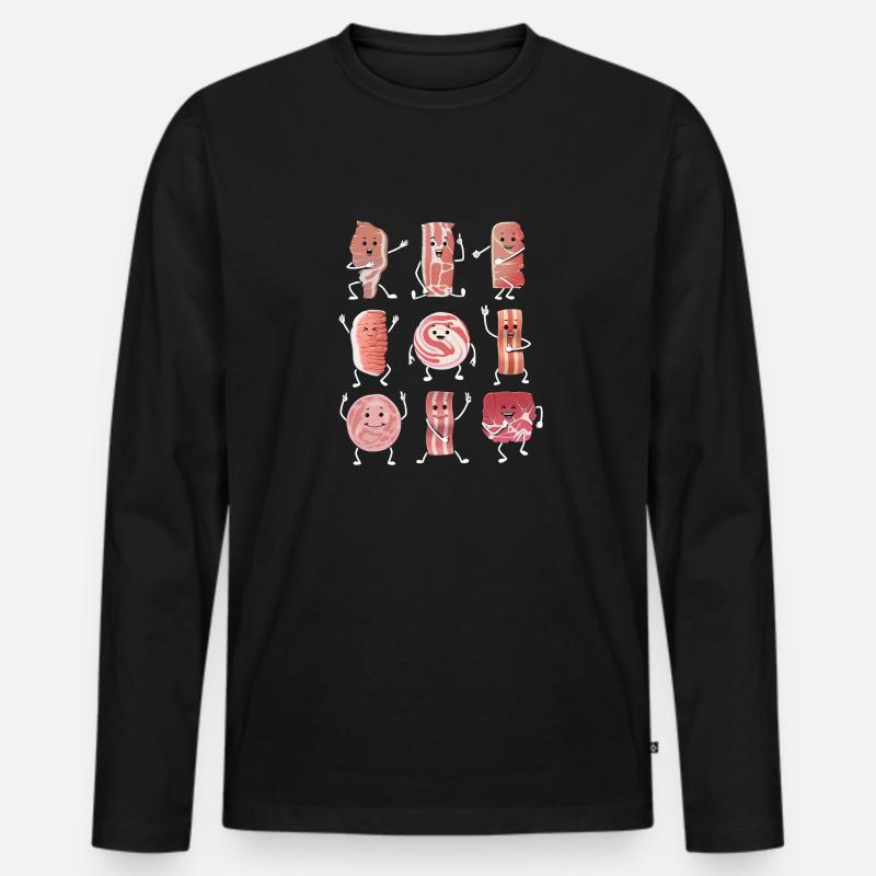 Funny Bacon - Men's Premium Organic Long Sleeve Shirt - black