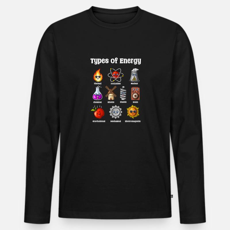 Physik Arten von Energie - Männer Premium Bio Langarmshirt - Schwarz