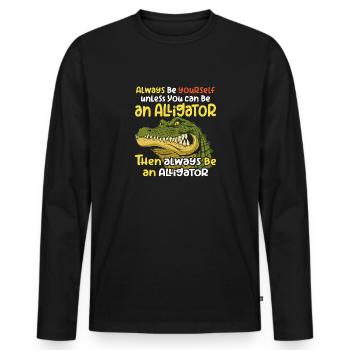 Be an alligator angry crocodile and spell - Men's Premium Organic Long Sleeve Shirt - black - Front - Nico (187cm)