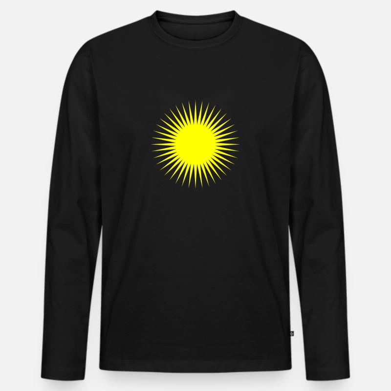 Sonne - Männer Premium Bio Langarmshirt - Schwarz