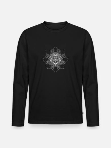 Fleurs Mandala - T-shirt manches longues Premium bio Homme - noir