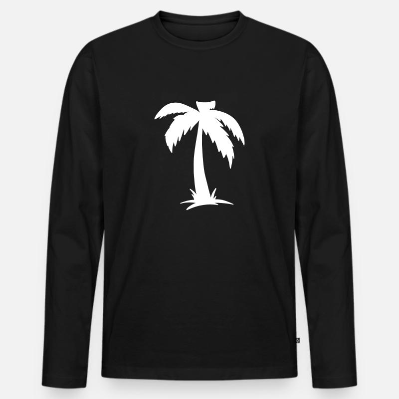 Palme Palm - Männer Premium Bio Langarmshirt - Schwarz
