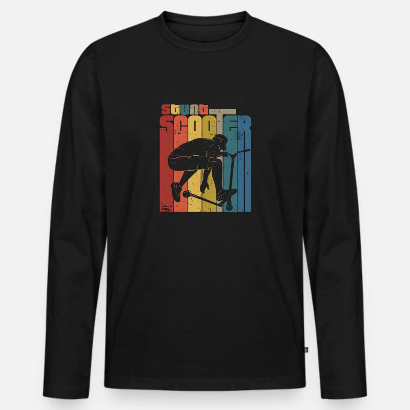 scooter stunt - Männer Premium Bio Langarmshirt - Schwarz