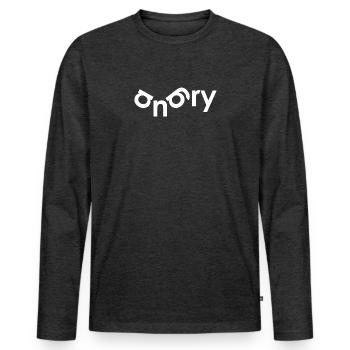 Boos - Mannen Premium Bio shirt met lange mouwen - antraciet gemêleerd - Voor - Nico (187cm)