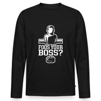 Lustiges Tischfussball Kickern Tischkicker - Männer Premium Bio Langarmshirt - Schwarz - Vorne - Nico (187cm)