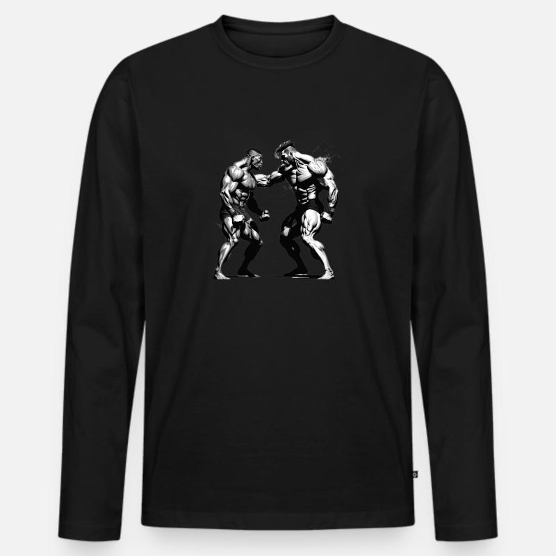 Kämpfer - Männer Premium Bio Langarmshirt - Schwarz
