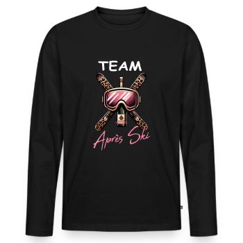 Team Après Ski Party, Hüttengaudi, Afterski, JGA - Men's Premium Organic Long Sleeve Shirt - black - Front - Nico (187cm)