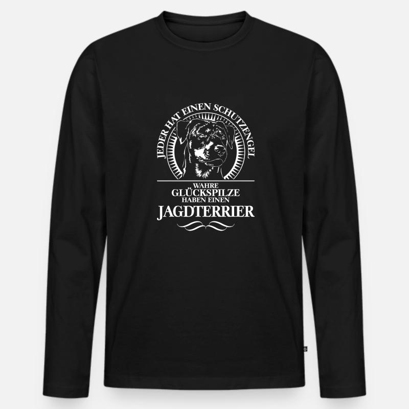 JAGDTERRIER Schutzengel Wilsigns Jagdhund Geschenk - Männer Premium Bio Langarmshirt - Schwarz