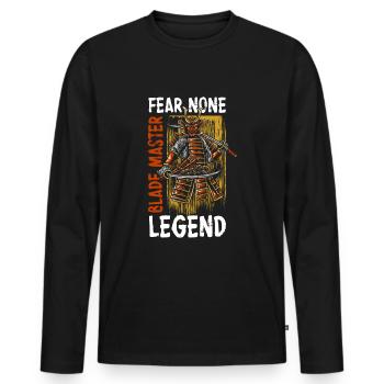 Warrior Kendo Geek Fencing - Men's Premium Organic Long Sleeve Shirt - black - Front - Nico (187cm)