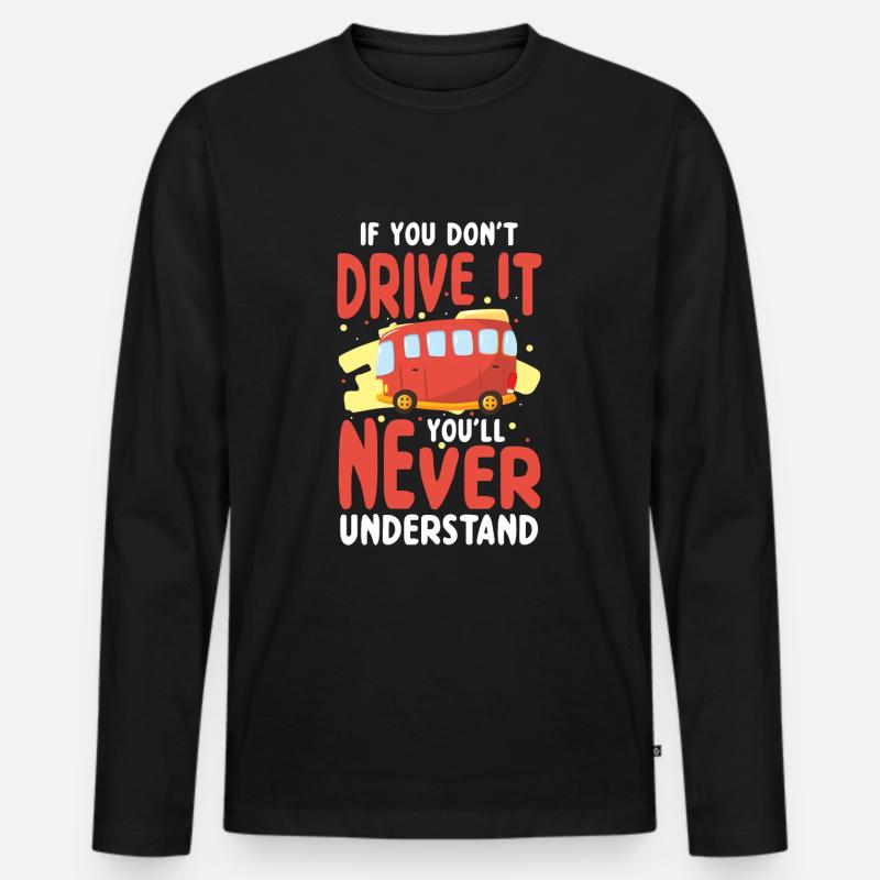 Fahrer Beruf Arbeit - Männer Premium Bio Langarmshirt - Schwarz