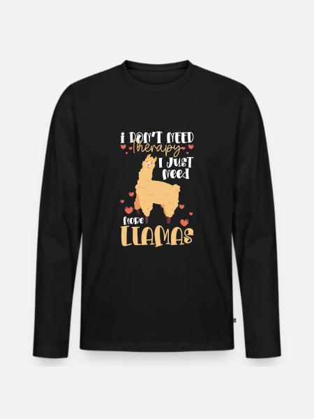 Llama Farm Animal Soft - Men's Premium Organic Long Sleeve Shirt - black