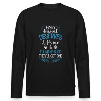 Tierschutz Retter Bewegung - Männer Premium Bio Langarmshirt - Schwarz - Vorne - Nico (187cm)