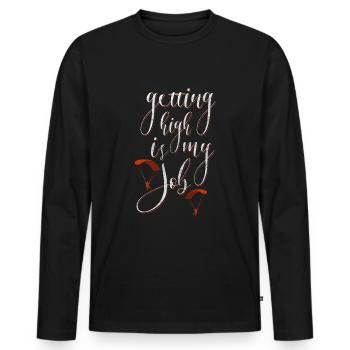 Skydiving Jumping Sports - Men's Premium Organic Long Sleeve Shirt - black - Front - Nico (187cm)