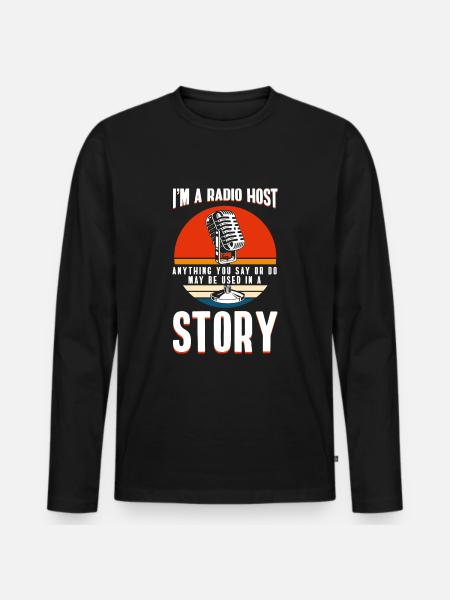 Radio Profession Job Retro - Men's Premium Organic Long Sleeve Shirt - black