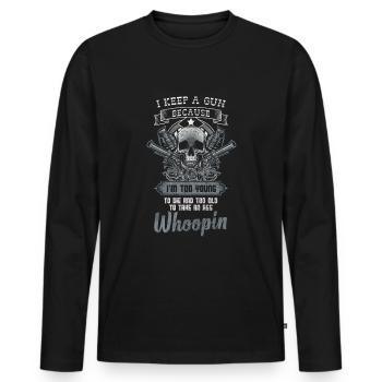 Fusil d’assaut avec violence armée - T-shirt manches longues Premium bio Homme - noir - Devant - Nico (187cm)