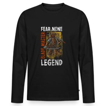 Swordsman Fighter Japan Victory - Men's Premium Organic Long Sleeve Shirt - black - Front - Nico (187cm)