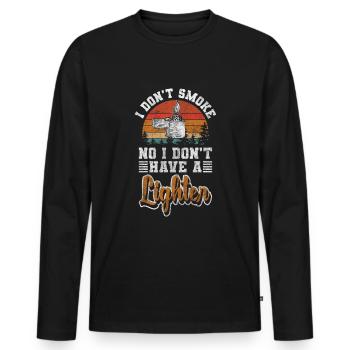 Sucht Tabak Zigaretten Ziel - Männer Premium Bio Langarmshirt - Schwarz - Vorne - Nico (187cm)