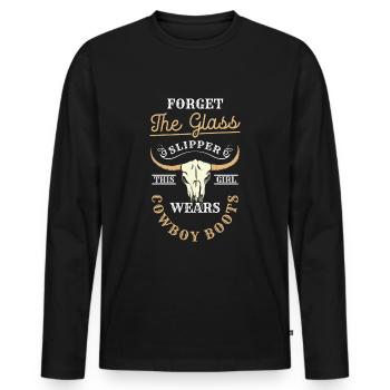 Wilder Westen Pferd Line Dance - Männer Premium Bio Langarmshirt - Schwarz - Vorne - Nico (187cm)