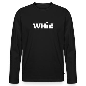 White - Männer Premium Bio Langarmshirt - Schwarz - Vorne - Nico (187cm)