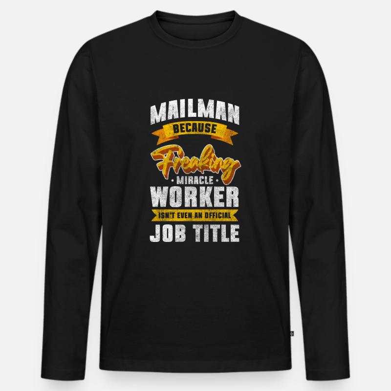 Postbote Brief Stress - Männer Premium Bio Langarmshirt - Schwarz