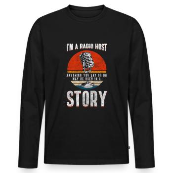 Fréquence d’onde radio radio - T-shirt manches longues Premium bio Homme - noir - Devant - Nico (187cm)