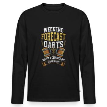 Dart Pfeil Darten Mann - Männer Premium Bio Langarmshirt - Schwarz - Vorne - Nico (187cm)