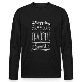 Shopping Offer Clothing Shopping Mall - Men's Premium Organic Long Sleeve Shirt - black - Front - Nico (187cm)